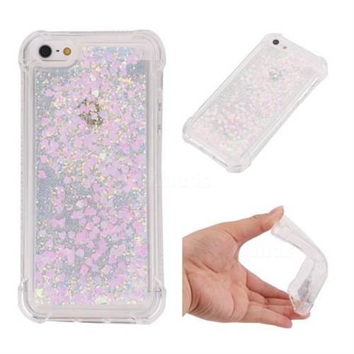 Dynamic Liquid Glitter Sand Quicksand Star TPU Case for iPhone SE 5s 5 - Pink
