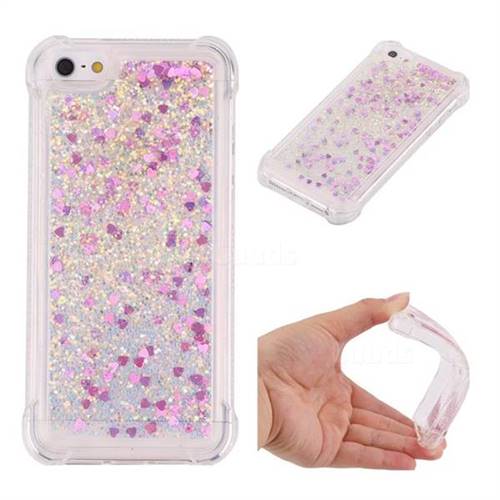 Dynamic Liquid Glitter Sand Quicksand Star TPU Case for iPhone SE 5s 5 - Rose