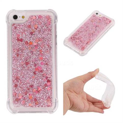 Dynamic Liquid Glitter Sand Quicksand Star TPU Case for iPhone SE 5s 5 - Diamond Rose