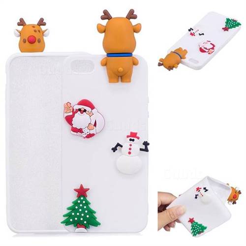 White Elk Christmas Xmax Soft 3D Silicone Case for iPhone SE 5s 5