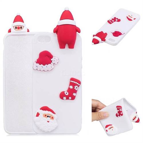 White Santa Claus Christmas Xmax Soft 3D Silicone Case for iPhone SE 5s 5