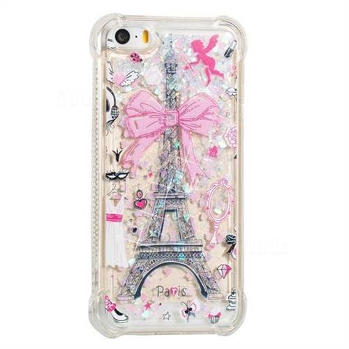 Mirror and Tower Dynamic Liquid Glitter Sand Quicksand Star TPU Case for iPhone SE 5s 5