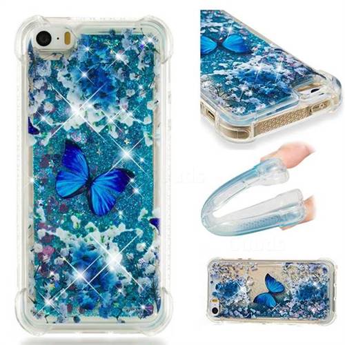 Flower Butterfly Dynamic Liquid Glitter Sand Quicksand Star TPU Case for iPhone SE 5s 5