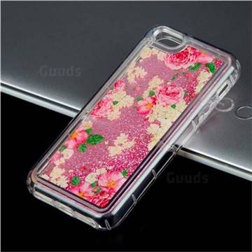 Rose Flower Glassy Glitter Quicksand Dynamic Liquid Soft Phone Case for iPhone SE 5s 5
