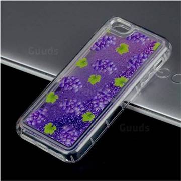 Purple Grape Glassy Glitter Quicksand Dynamic Liquid Soft Phone Case for iPhone SE 5s 5