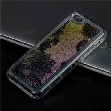 Diagonal Lace Glassy Glitter Quicksand Dynamic Liquid Soft Phone Case for iPhone SE 5s 5