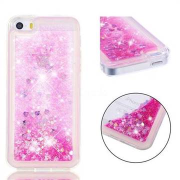 Dynamic Liquid Glitter Quicksand Sequins TPU Phone Case for iPhone SE 5s 5 - Rose