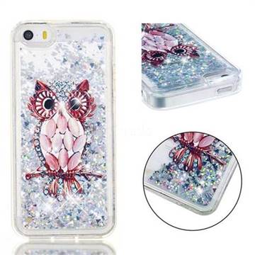 Seashell Owl Dynamic Liquid Glitter Quicksand Soft TPU Case for iPhone SE 5s 5