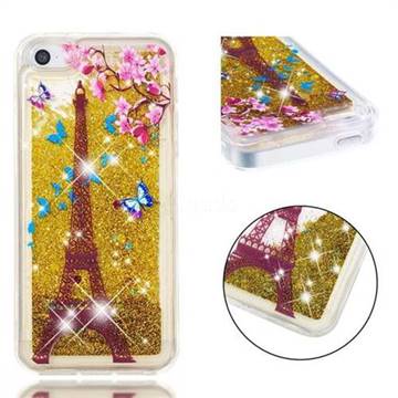 Golden Tower Dynamic Liquid Glitter Quicksand Soft TPU Case for iPhone SE 5s 5