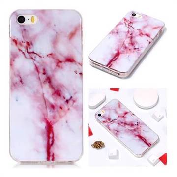 Red Grain Soft TPU Marble Pattern Phone Case for iPhone SE 5s 5