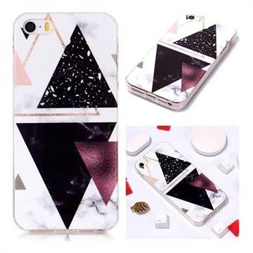 Four Triangular Soft TPU Marble Pattern Phone Case for iPhone SE 5s 5
