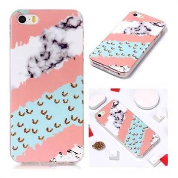 Diagonal Grass Soft TPU Marble Pattern Phone Case for iPhone SE 5s 5
