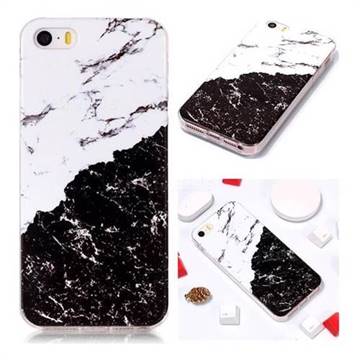 Black and White Soft TPU Marble Pattern Phone Case for iPhone SE 5s 5