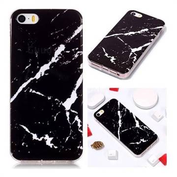 Black Rough white Soft TPU Marble Pattern Phone Case for iPhone SE 5s 5