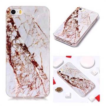 White Crushed Soft TPU Marble Pattern Phone Case for iPhone SE 5s 5