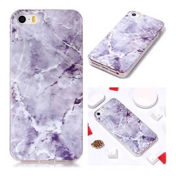 Light Gray Soft TPU Marble Pattern Phone Case for iPhone SE 5s 5