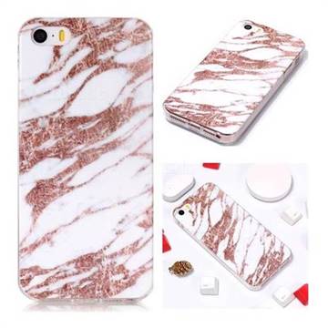 Rose Gold Grain Soft TPU Marble Pattern Phone Case for iPhone SE 5s 5