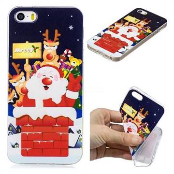 Merry Christmas Xmas Super Clear Soft TPU Back Cover for iPhone SE 5s 5