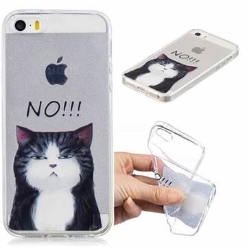 Cat Say No Clear Varnish Soft Phone Back Cover for iPhone SE 5s 5