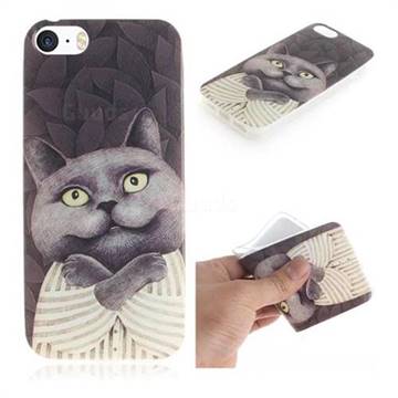 Cat Embrace IMD Soft TPU Cell Phone Back Cover for iPhone SE 5s 5
