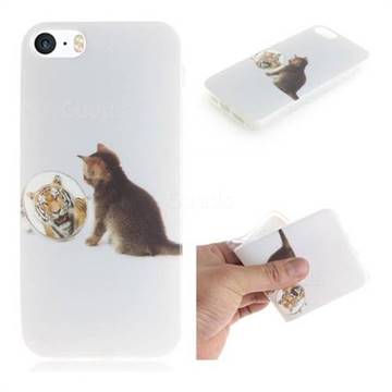 Cat and Tiger IMD Soft TPU Cell Phone Back Cover for iPhone SE 5s 5