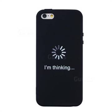 Thinking Stick Figure Matte Black TPU Phone Cover for iPhone SE 5s 5