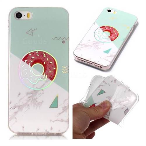 Donuts Marble Pattern Bright Color Laser Soft TPU Case for iPhone SE 5s 5