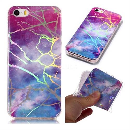 Dream Sky Marble Pattern Bright Color Laser Soft TPU Case for iPhone SE 5s 5