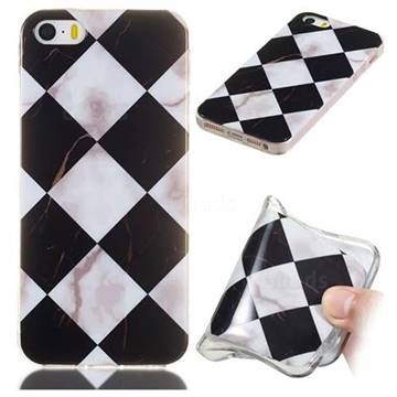 Black and White Matching Soft TPU Marble Pattern Phone Case for iPhone SE 5s 5