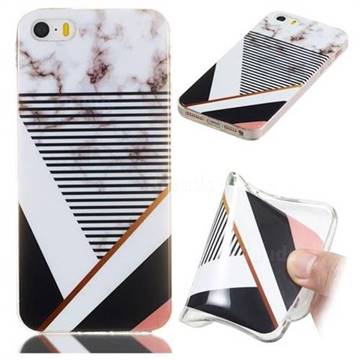 Pinstripe Soft TPU Marble Pattern Phone Case for iPhone SE 5s 5