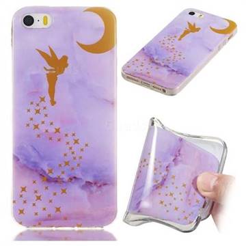 Elf Purple Soft TPU Marble Pattern Phone Case for iPhone SE 5s 5