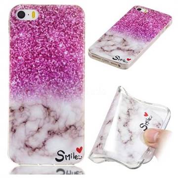 Love Smoke Purple Soft TPU Marble Pattern Phone Case for iPhone SE 5s 5