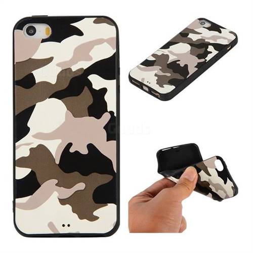 Camouflage Soft TPU Back Cover for iPhone SE 5s 5 - Black White