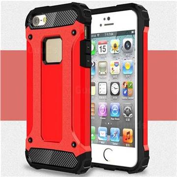 King Kong Armor Premium Shockproof Dual Layer Rugged Hard Cover for iPhone SE 5s 5 - Big Red
