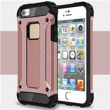 King Kong Armor Premium Shockproof Dual Layer Rugged Hard Cover for iPhone SE 5s 5 - Rose Gold