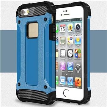 King Kong Armor Premium Shockproof Dual Layer Rugged Hard Cover for iPhone SE 5s 5 - Sky Blue