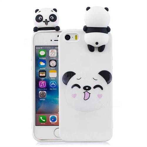 Smiley Panda Soft 3D Climbing Doll Soft Case for iPhone SE 5s 5