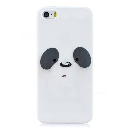 White Feather Panda Soft Kiss Candy Hand Strap Silicone Case for