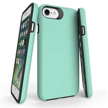 Triangle Texture Shockproof Hybrid Rugged Armor Defender Phone Case for iPhone SE 5s 5 - Mint Green