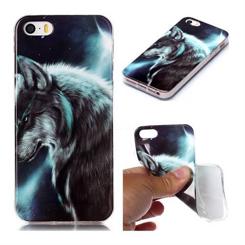 Fierce Wolf Soft TPU Cell Phone Back Cover for iPhone SE 5s 5