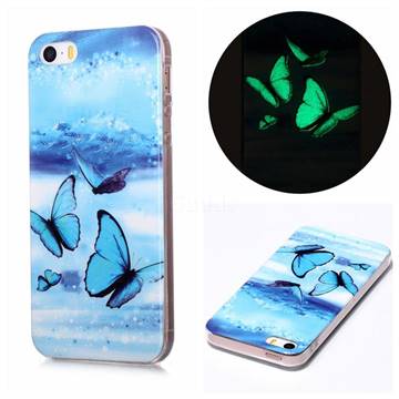 Flying Butterflies Noctilucent Soft TPU Back Cover for iPhone SE 5s 5