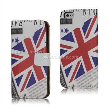 Horizon Union Jack Flag Leather Case for iPhone 5s / iPhone 5