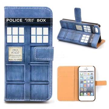 Police Box Leather Wallet Case for iPhone 5s / iPhone 5