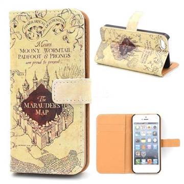 The Marauders Map Leather Wallet Case for iPhone 5s / iPhone 5