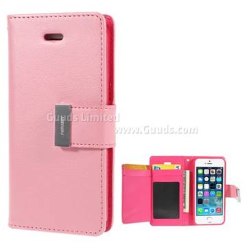 Mercury Rich Diary Leather Flip Cover for iPhone 5s / iPhone 5 - Pink