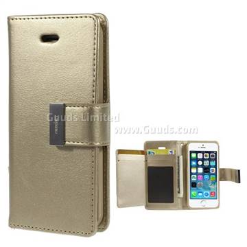 Mercury Rich Diary Leather Flip Cover for iPhone 5s / iPhone 5 - Champagne
