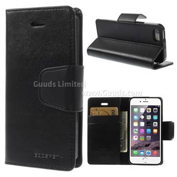 Mercury Sonata Diary Series Glossy Leather Wallet Case for iPhone 5s / iPhone 5 - Black