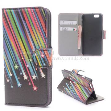 Colorful Meteor Shower Leather Wallet Case for iPhone 5s / iPhone 5