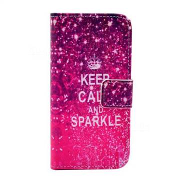 KEEP CALM AND SPARKLE Leather Wallet Case for iPhone SE 5s 5