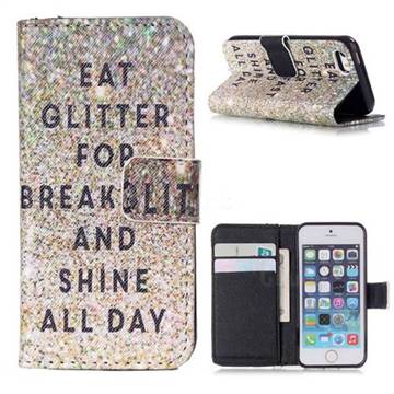 Shine All Day Leather Wallet Case for iPhone SE 5s 5